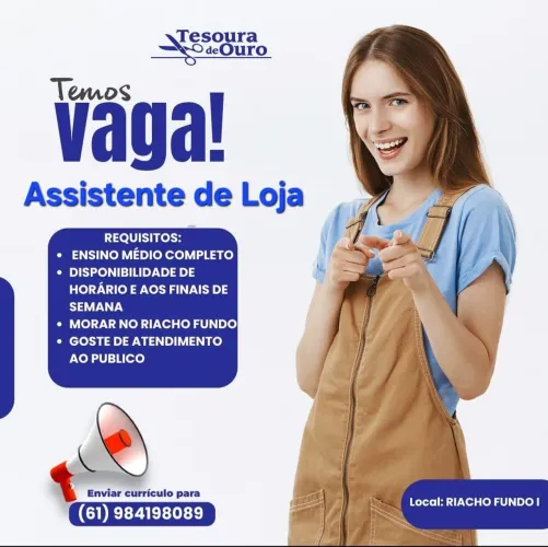 Venha trabalhar na tesoura de ouro