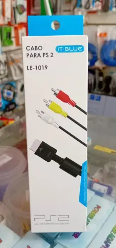 Cabo De Áudio E Vídeo AV RCA Para PS 1 / 2 e 3 - Novo