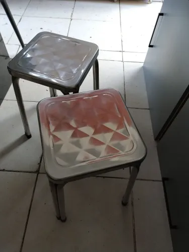 Par de banquinhos inox