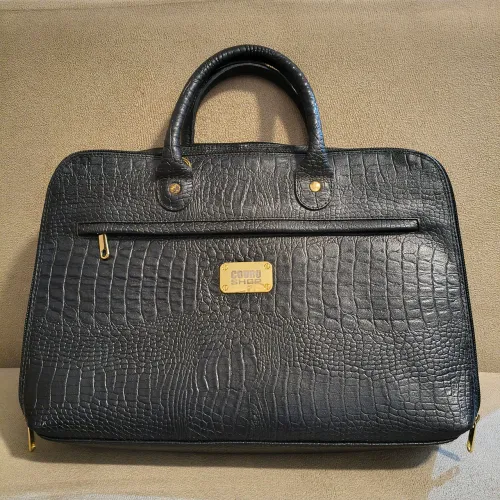 Pasta executiva em couro croc legítimo 