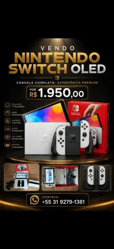 Nintendo switch oled na caixa completo