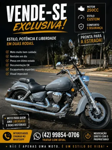 Vendo moto custom em estado de nova , com apenas 810 km rodados