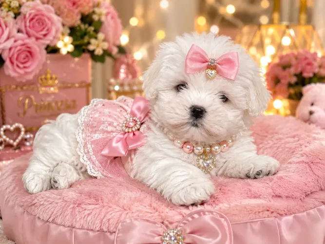 Lindinha bebê de Lhasa apso fêmea 