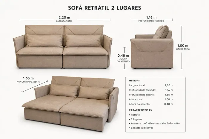 SOFÁ RETRÁTIL 