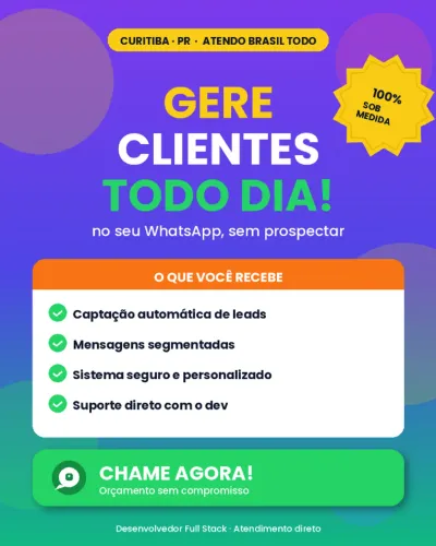  Captação Automática de Clientes para WhatsApp | Sistema Sob Medida