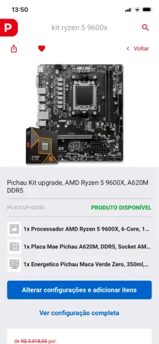 Ryzen 5 9600x + Placa-mãe Pichau A620M