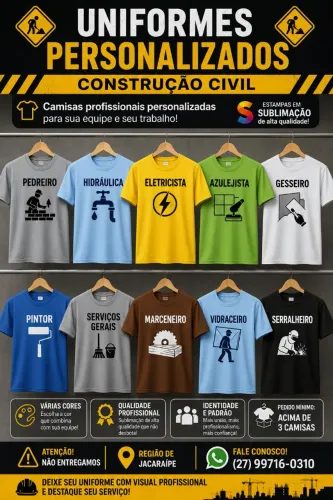 Uniformes personalizados para construção civil