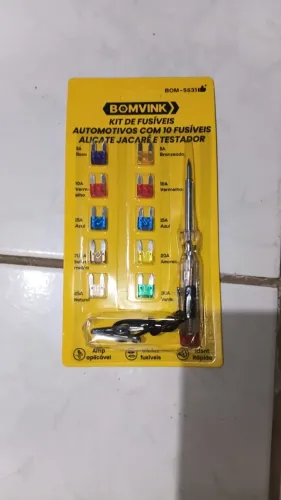 Kit de Fusíveis com 10 Fusíveis + Alicate Jacaré e Testador