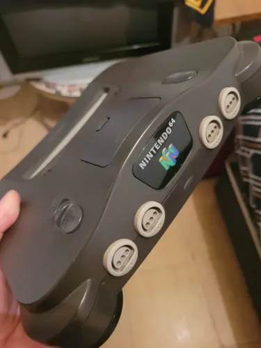 Nintendo 64 com everdrive e com controle de anológico de GameCube