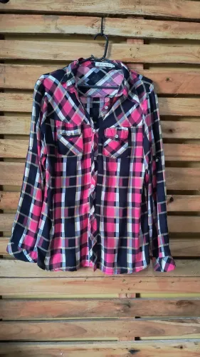 Blusão Xadrez Femenino Rosa