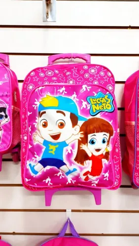 Mochila Escolar Lucas Neto com Rodinhas.