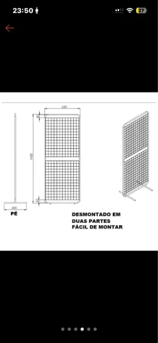 Biombo de Chão Tela Aramada Expositor