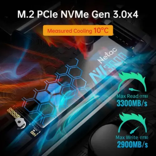 Netac NV300 500GB SSD NVMe M.2 3100MB/s High Speed Gamer