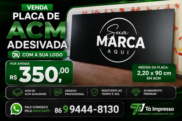 Fachada , totem , marquise , letras em ACM