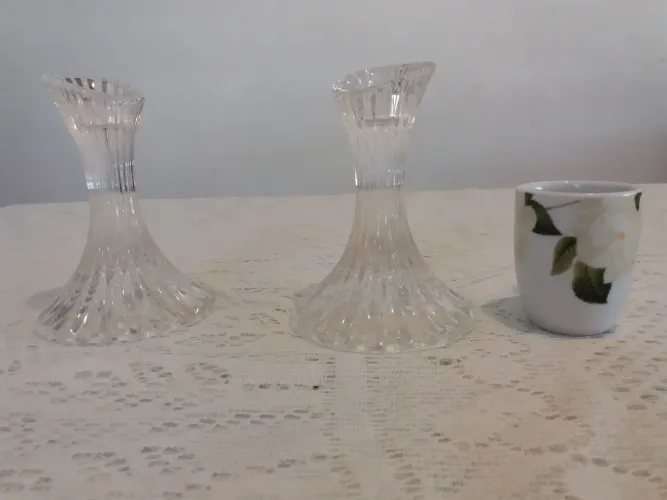 2 porta vela cristal