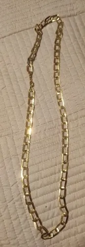 Corrente laminado banhado a ouro 