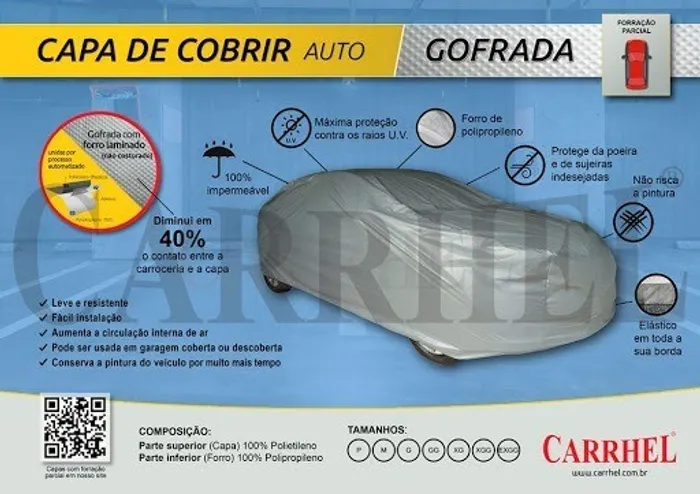 Capa Protetora Para Vários Modelos De Carro Cobre Sol Chuva