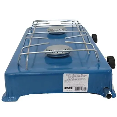 Fogão a Gás Fogareiro 2 bocas para Camping Portátil vermelho - Para uso com botijão de gás