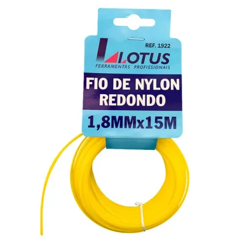 Fio de Nylon Redondo para Roçadeira e Aparador 1,8mm x 15m Lotus 1922