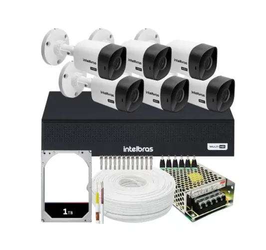 kit 6 cameras instalado mais gravador