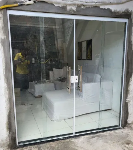 Porta 210x200 Vidro Temperado Incolor 8mm