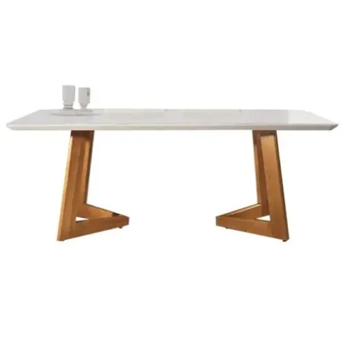 Mesa de Jantar Vitória 160x80 Base em Madeira Maciça