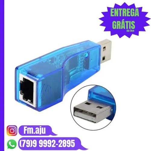 Adaptador USB - RJ45 cabo de rede  - Novo / Entrega Grátis Aju 8km / Garantia