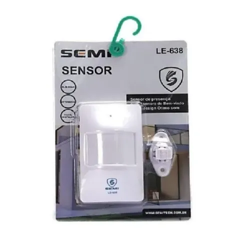 Sensor De Presença Anunciador Sonoro Ajustável Campainha Branco