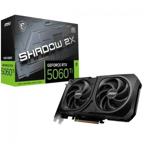 Placa de Vídeo Nvidia GeForce RTX 5060TI 16GB GDDR7 MSI Shadow 3 Anos de Garantia - WZetta