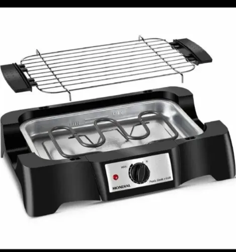 churrasqueira eletrica mondial ch-07<br>com controle de temperatura 127v<br>pratica e economica