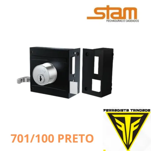 Fechadura Stam 701/100 Preta - Segurança para sua casa