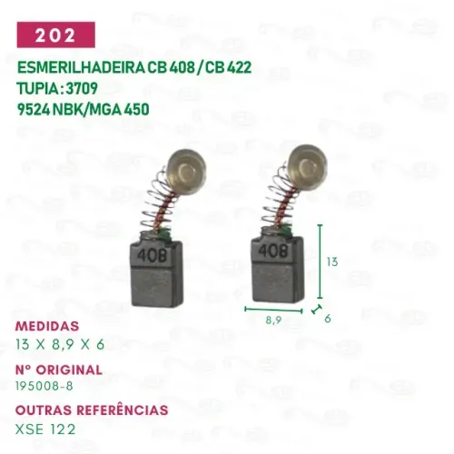 escova carvãopara esmerilhadeira motor reparo cod: 202