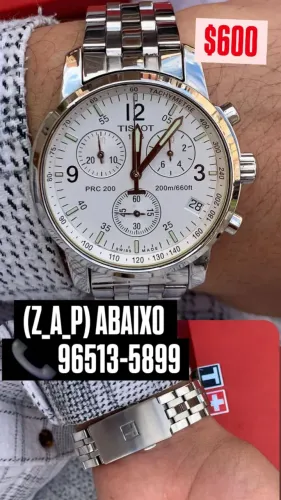 Relógio TISSOT PRC 200 MULTIFUNCIONAL FUNDO BRANCO