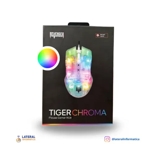 Mouse GAMER; RGB; Revenger; Tiger Chroma; Transparente;