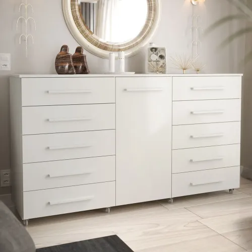 Cômoda moderna branca com design elegante e espaçoso para closet!! 25t7tt