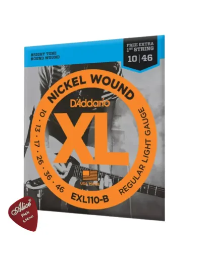 Encordoamento de Guitarra Daddario 010 Exl110-b + Palheta Brinde