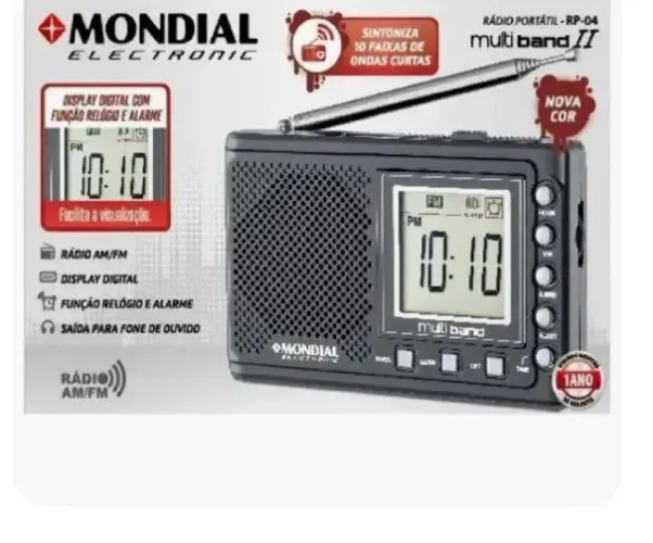 Rádio Portátil MONDIAL Multi Band(NOVO)<br>