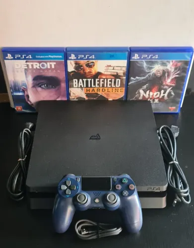 PS4 SLIM 500GB (SEMI-NOVO) C/ GARANTIA TOTAL DE 3 MESES_ SOMOS LOJA FÍSICA EM CAXIAS