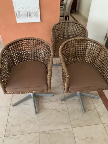 Cadeiras giratórias de vime - excelente estado