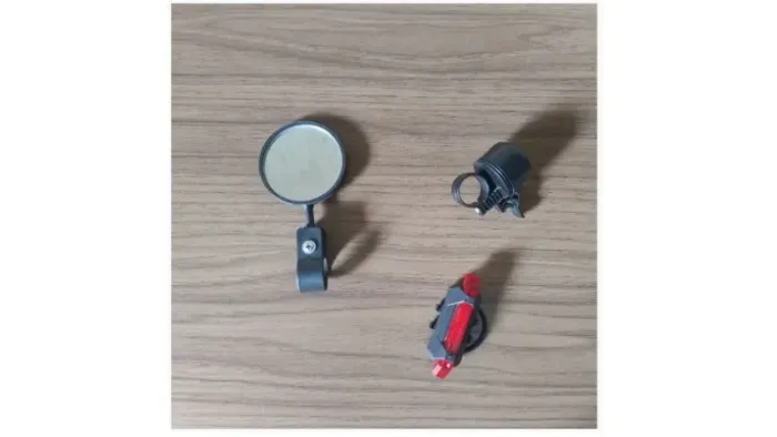 Kit bicicleta sinalizador, retrovisor e buzina
