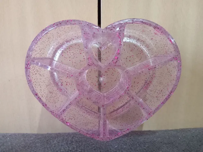 Porta maquiagem batom coração glitter