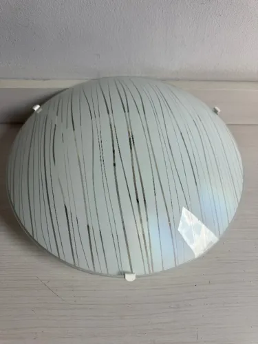 Lustre Branco Paflon Vidro - 2 Lâmpadas E27 - Lindo - Sala, Quarto, Banheiro, Cozinha