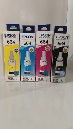 Kit 4 Tintas Epson T664 L365 L375 L395 L495 4 Cores