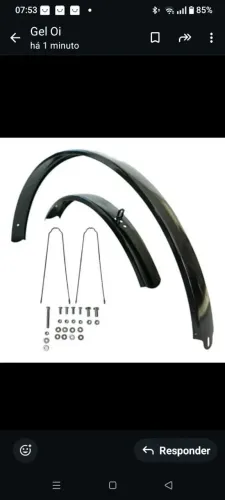 Kit completo de paralama de bike ? aro 26 Monark Caloi poti completo hastes e parafusos 