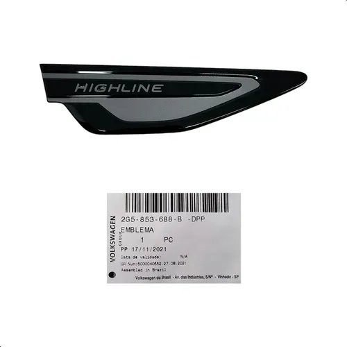 Emblema Black Piano do Nivus Highline 2021 ao 2024 do Para-lama Lado Direito-2G5853688BDPP