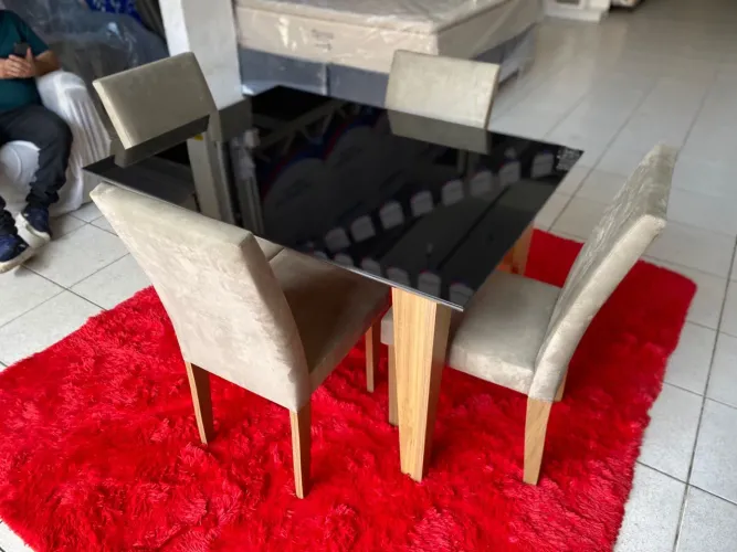 Mesa de jantar 4 lugares pague na entrega