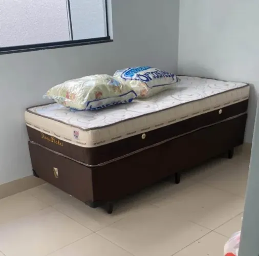 Cama box suporte e colchão solteiro 