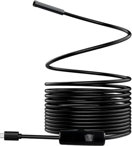 Câmera Endoscópio 5 Metros 6 Leds Flexível Sonda Digital 7mm Prova D'água Usb para Celular