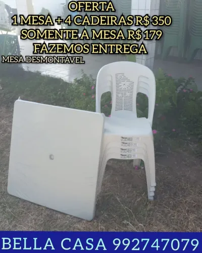 MESA DESMONTAVEL BRANCA TZ4S ENTREGO HOJE 