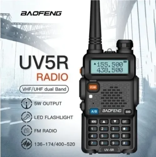 Rádio Comunicador Baofeng 5R Novo Entregamos Todos Acessórios 